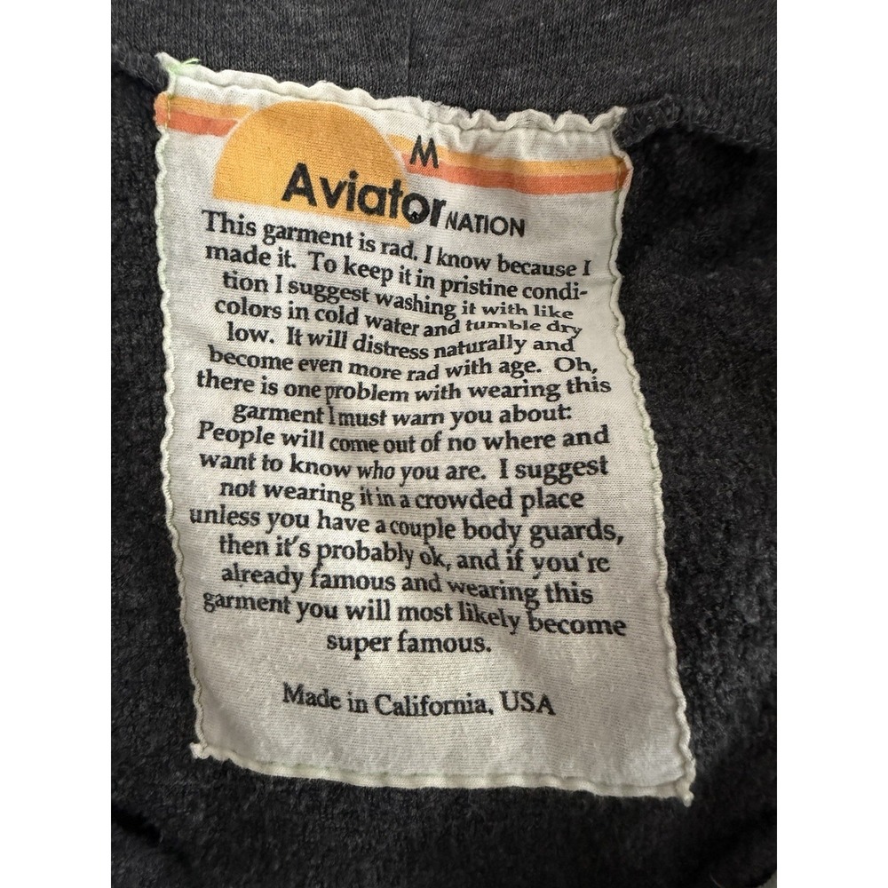 Aviator Nation California is For Lovers Zip Up Hoodie Gray Size Medium - Picture 11 of 13